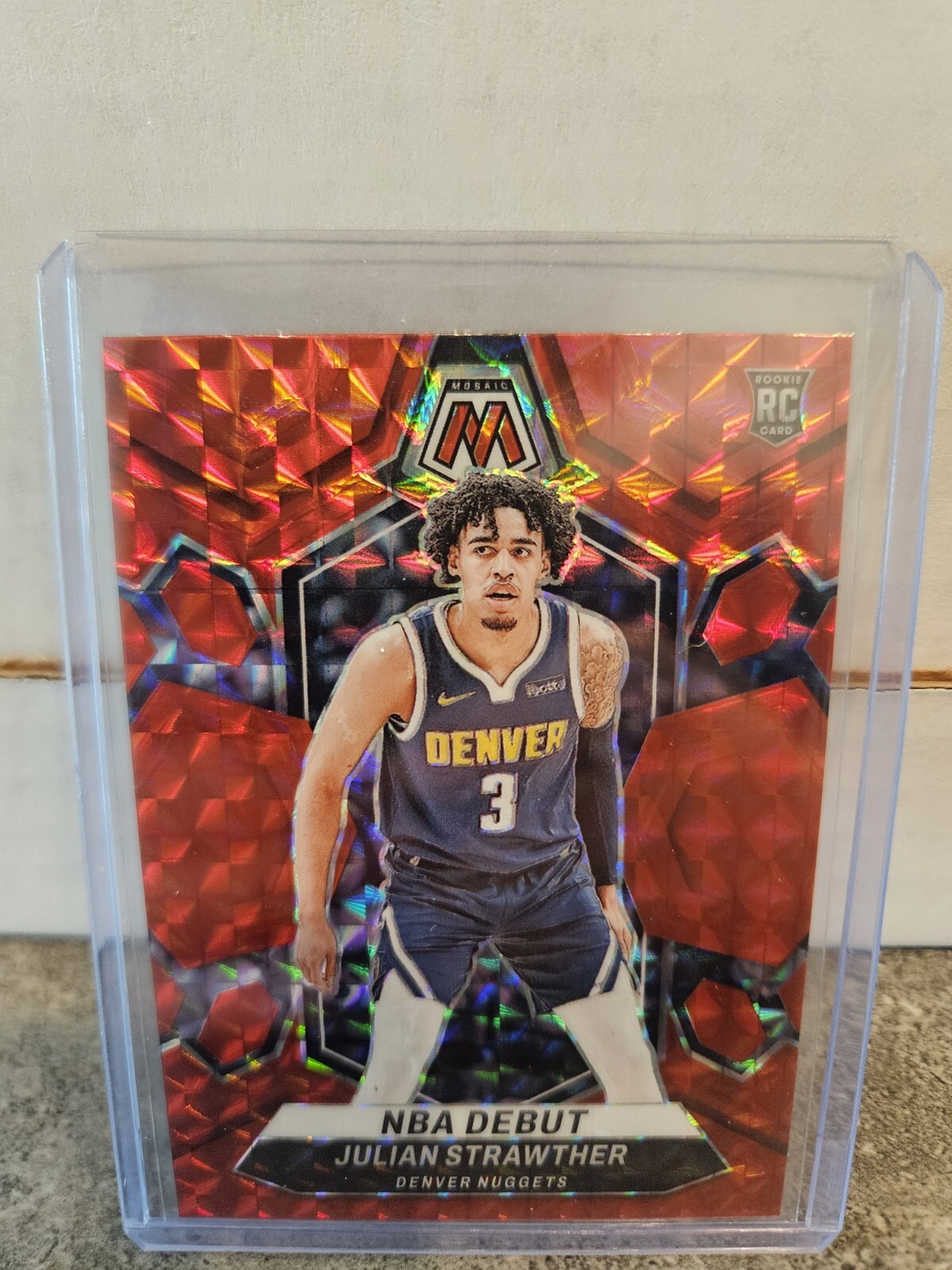 Julian Strawther 2023-24 Mosaic NBA Debut Red Mosaic Rookie RC #256
