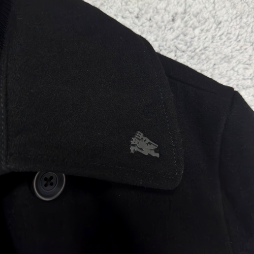 NWT Manchester United Red Label Wool Blend Black Melton Peacoat Size XL - RARE - Picture 4 of 17