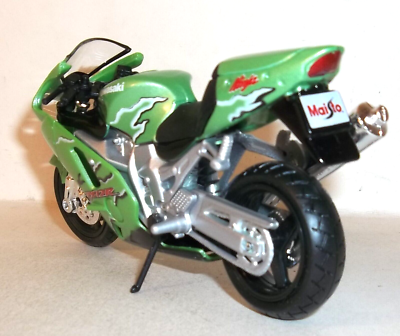 LOOSE 2021 MAISTO 2 WHEELERS 1:18 SCALE GREEN 2002 KAWASAKI ZX12R