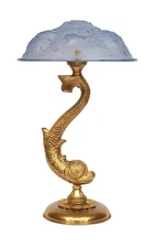 Art Deco Table Lamp "KOI GARDEN" Unique Table Light One Of A Kind