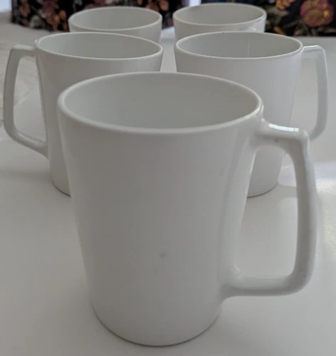 Corning Centura D Handle Mugs White 3 3/4" Height Set of 5