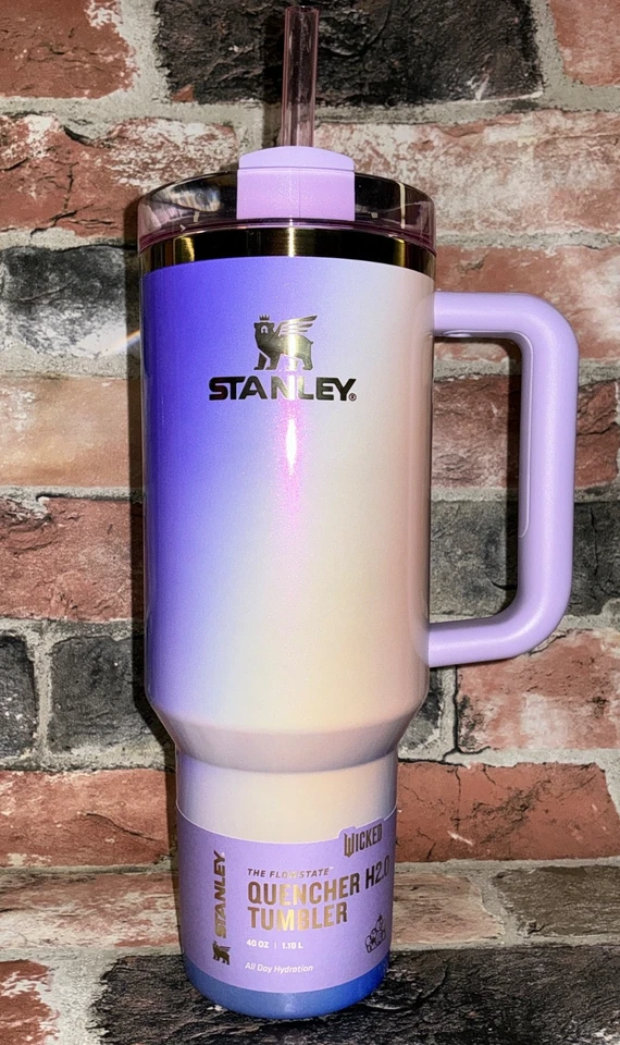 Stanley Wicked Glinda for Good 40oz SS H2.0 Flowstate Quencher Tie Dye Shimmer💙 - Image 2 of 4
