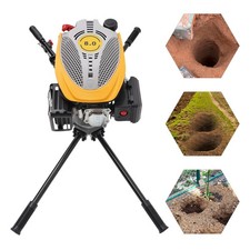 8HP 4-Stroke Petrol Post Hole Digger 173cc Earth Auger Drilling Machine 2-Man UK