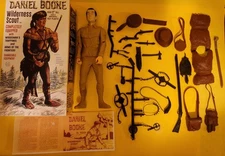 Daniel Boone figure + 27 Accessories + Box + Manual Marx West Mountain Man Repro