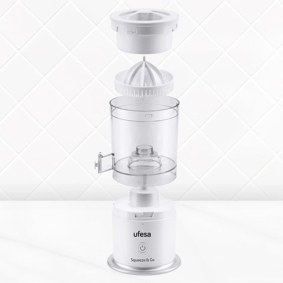 Squeeze & Go White, Spremi Agrumi Elettronico, Estrattore Frutta E Verdura, USB  - Immagine 4 di 4