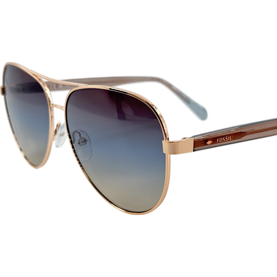 Gafas de sol Fossil FOS3150GS de aviador de metal para mujer 0AU298 oro rojo 60-14 con estuche Foto 2 de 4