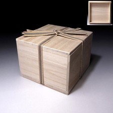 XU14 Japanese High-class KIRI Wooden Box for Tea bowl, SHIOZAN, 6.4", BRAND-NEW