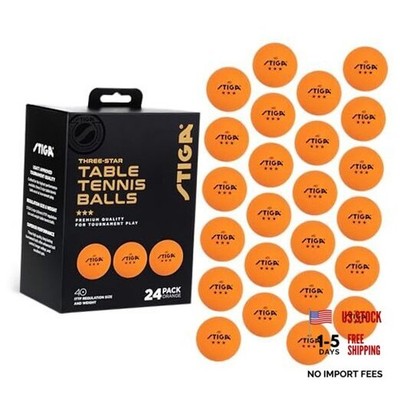 STIGA 24pk 3-Star Ping Pong Balls - USATT Approved Tournament Quality - ITTF