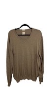 Article 365 Mens Size XL V-Neck Pullover Cashmere Blend Knit Brown Sweater