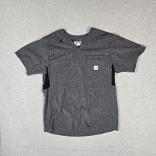 Carhartt Force Men Scrub Top M Gray C15106 Modern Fit Short Sleeve