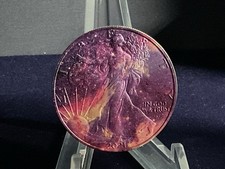 2021 1oz Silver Liberty Eagle. “Space Purple”.  Coloured.  COA in Box.
