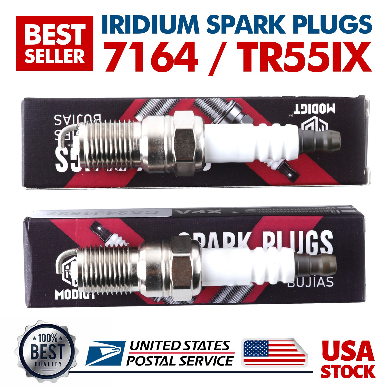 Premium 4 Pcs Replacement For NGK 7164 TR55IX Iridium Spark Plugs New MGT