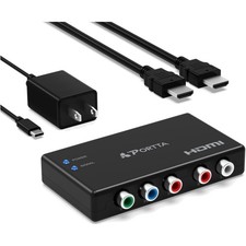 Component to HDMI Converter with HDMI Cable, RGB 5 RCA YPbPr to Video Convert...