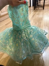 Gracie Children's Costumes Dance Ballet Dress green mint Sequins flowers sz ic