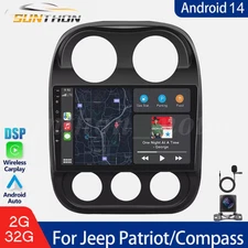 For Jeep Patriot/Compass 32GB Apple CarPlay Android 14 Car Stereo GPS Radio +CAM