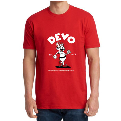 Devo Band Red T-Shirt, Short Sleeve Tee S-5XL