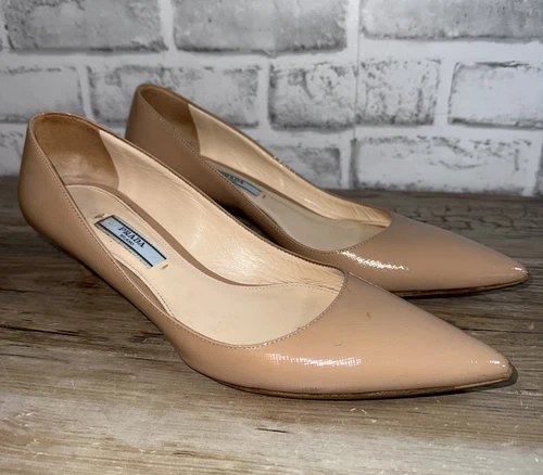 Prada Milano beige pelle tacco a gattino donna 37 Italia