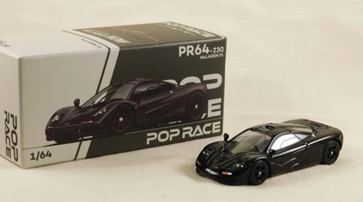 McLaren F1 - Jet Black - 1:64 scale - Pop Race PR640230 With engine detail NEW
