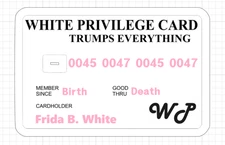 10 NAMES Woman Privilege Card Credit Debit ATM Skin Race Holograph Sticker Trump