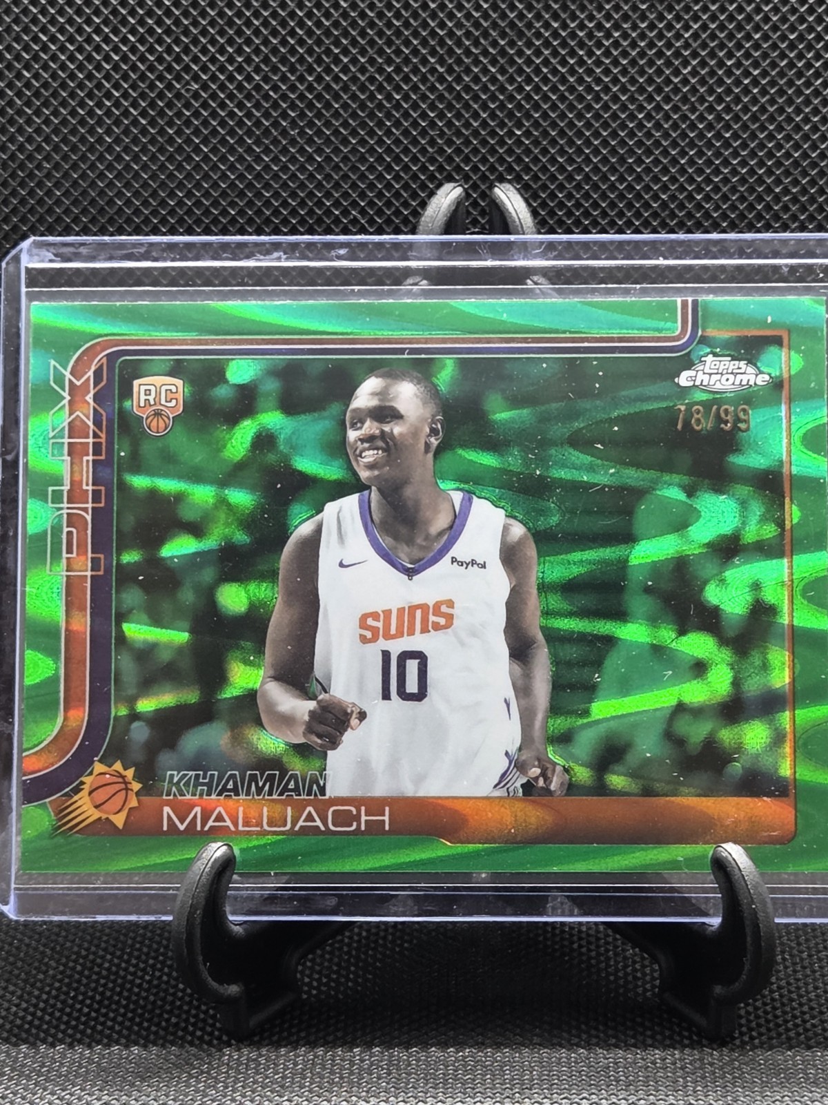 Khaman Maluach 2025-26 Topps Chrome Basketball /99 Green Raywave RC #260