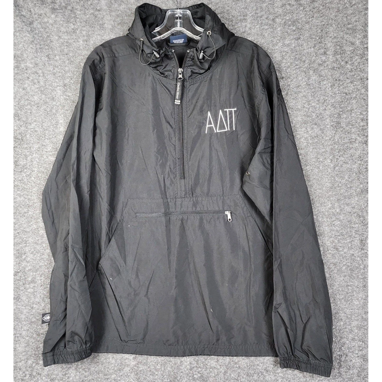 Charles River Windbreaker Mens Medium Alpha Delta Pi Half-Zip Hooded Jacket