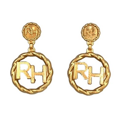Rainbow High Rockstars Vanessa Tempo Doll Jewelry Gold RH Drop Hoop Earrings