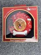Golden Retriever Hand Painted Christmas Dog Ornament Can Be Personalized For You