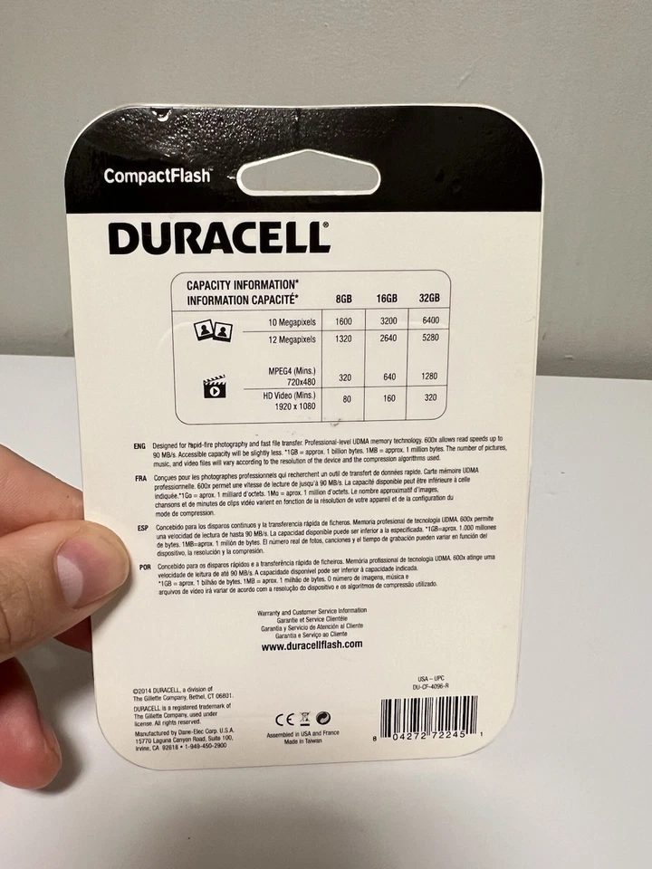 Duracell CompactFlash 4 GB New - Image 2 of 2