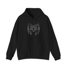 Native American Wolf Arrow Graphic Hoodie Heavy Blend Hooded Sweatshirt