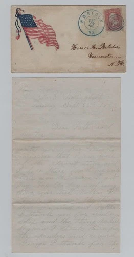 CIVIL WAR LETTER - 13th NH Infantry - Camped in Cold Ft Tillinghast Arlington VA