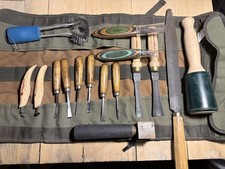 2 Helvie Wood Carving Knives Lot Flexcut Ramelson Gouges Mallet Japan USA