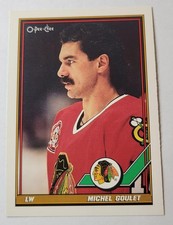 Vintage Chicago Blackhawks Card NHL Hockey Michel Goulet LW #336 1991