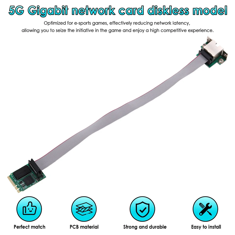 M.2 A+E KEY 5Gbps Gigabit Ethernet Card RTL8126 Chip Supports PXE Diskless3341 - Image 4 of 4