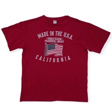Ronald Reagan Made In USA Presidential Library T Shirt Large California Red