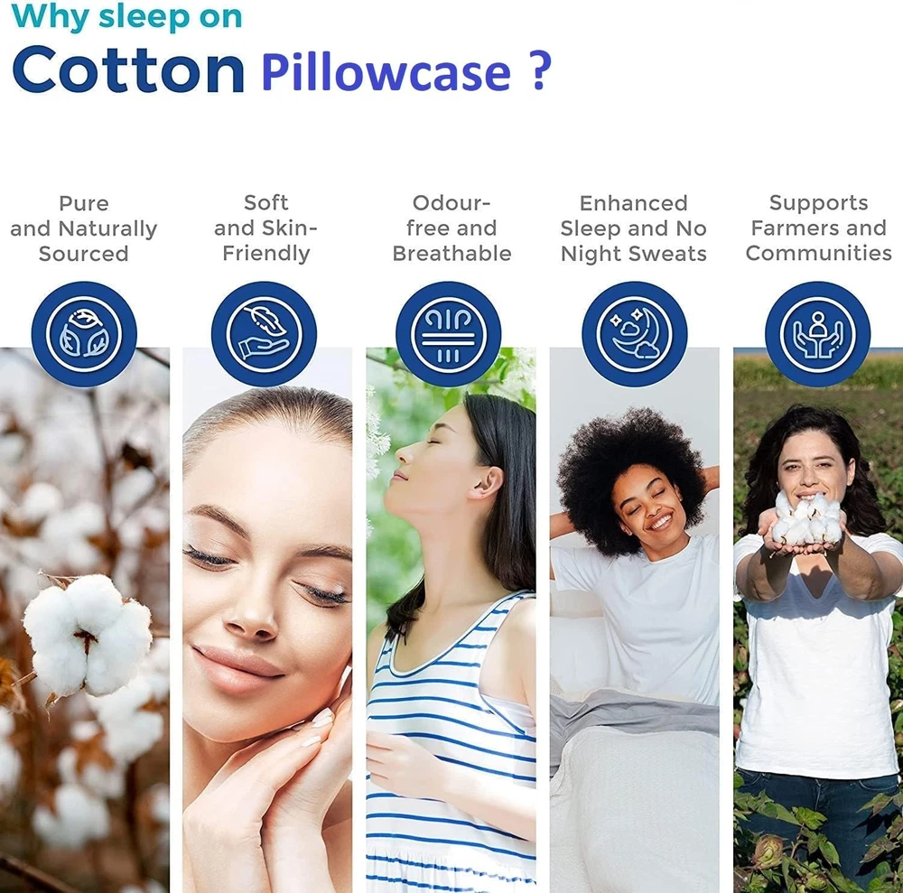 Travel Pillow Case 12x18 Size Pack of 2 Pieces 100% Egyptian Cotton Envelope ...