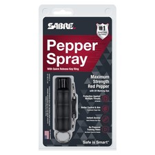 Sabre Pepper Spray with Quick Release Key Ring - Black - UV Dye