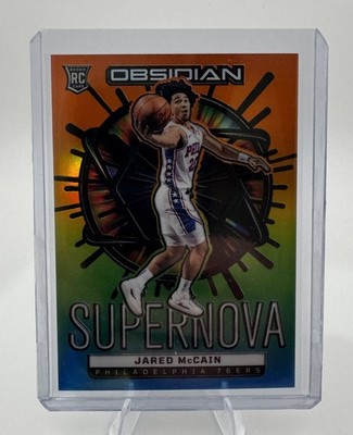 2024-25 Panini Obsidian #9 Jared McCain Supernova Electric Etch Hot Springs #/15