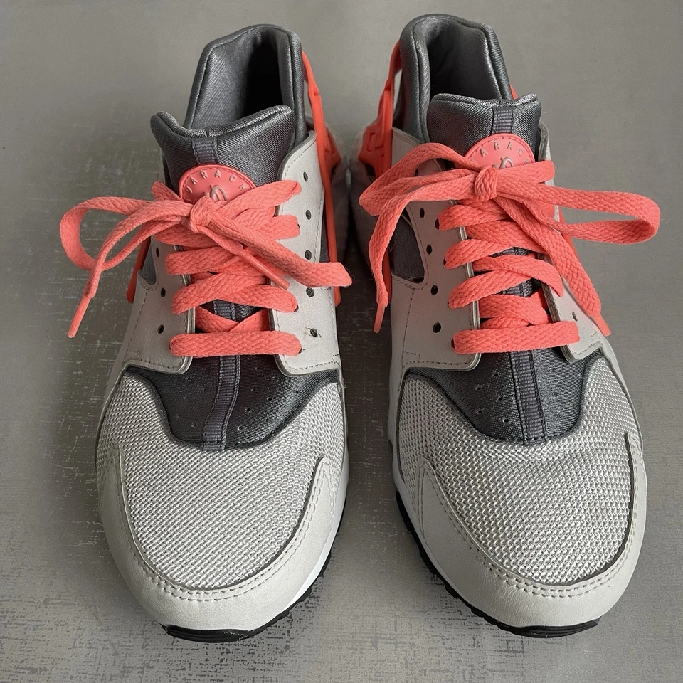Youth’s Nike Huarache Run Sneakers Gray Orange Athletic Shoes 654280 Size 7Y - Image 2 of 4