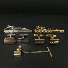 EGA Christian Dior Logo Gold Tone Tie Pin Bar Cufflinks Tie Tack 5 Set/2CD0009