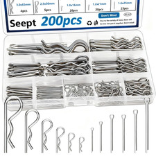 200 Pcs Cotter Pins Assortment Kit 304 Stainless Steel Hitch Pin Clip Tractor Us