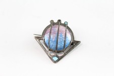 Sterling Silver Antique Brooch Arts & Crafts Enamel (4g)