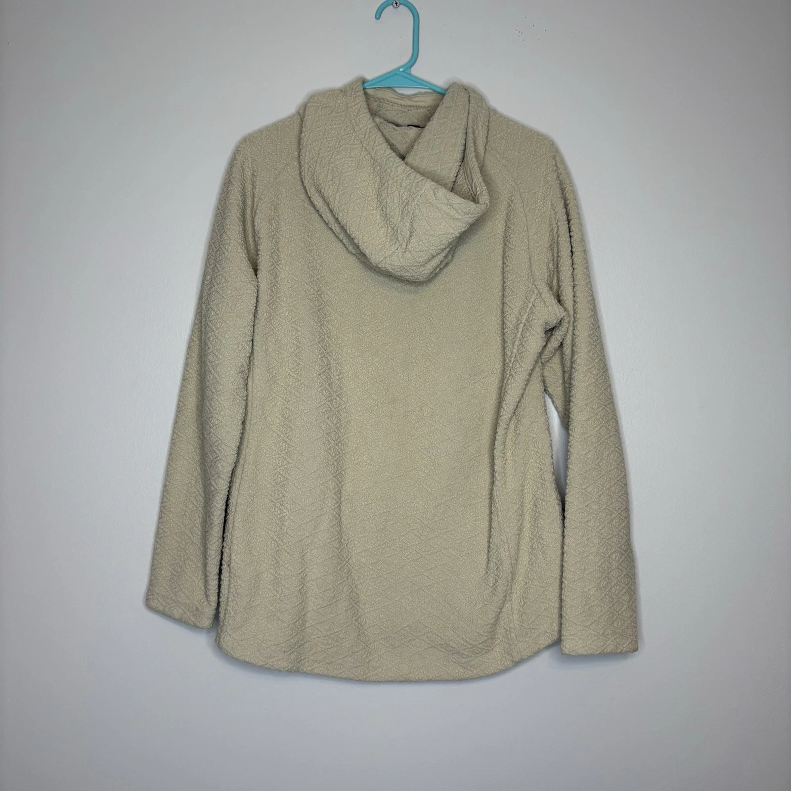 OFF WHITE Patagonia Felpa Donna Diamond Capra con Cappuccio Pile Crema Off White Taglia Large