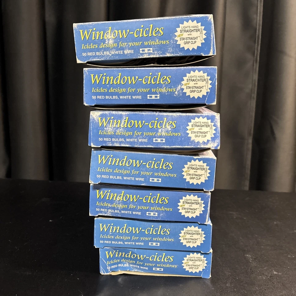 Indoor Window Electric Icicles 7 Boxes (50 light each) Red Christmas 6 New 1 Use - Image 3 of 4