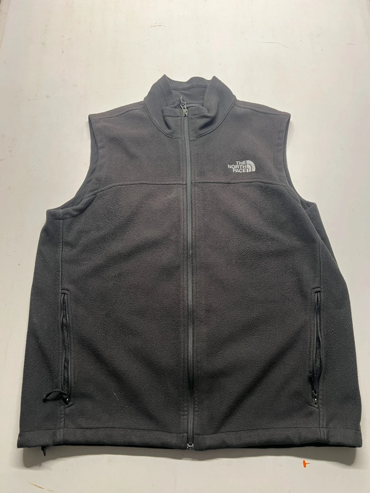 The North Face Fleece Vest Gray Full Zip Mockneck Hiking Outdoor Mens Sz Large