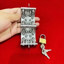 Spikes Male Chastity Ring Teeth Bracelet Ball Stretcher Pendant Scrotum RingA090