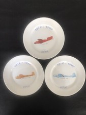 3 assiettes de collection en porcelaine polychrome série EOLE planeurs 1972-1997
