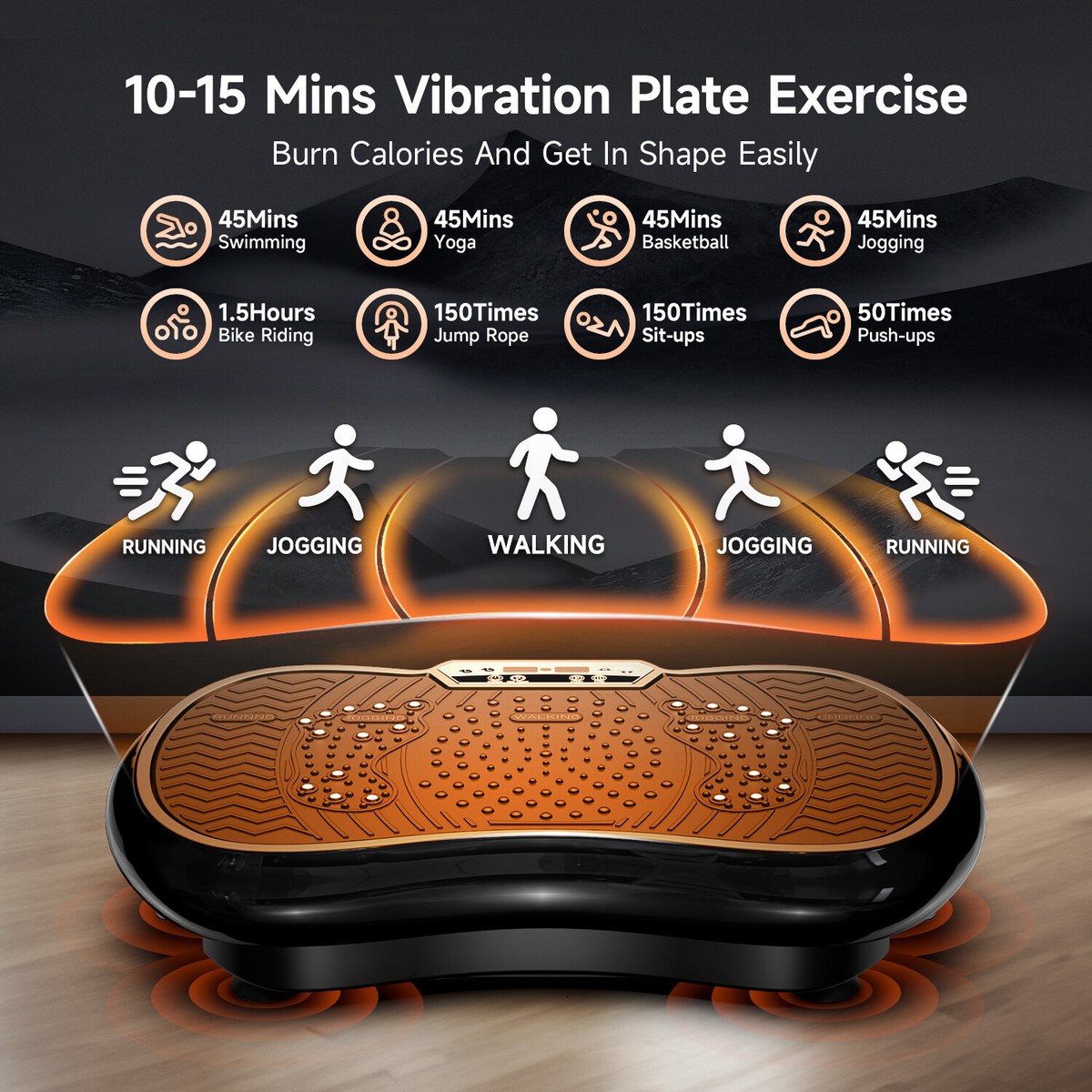 2 in 1 vibrating ring Vibration Platform Plate Whole Body Exercise Fitness Massager Machine Slim main image 0
