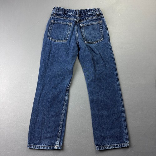 Lands’ End Jeans Girls Size 8 Blue Denim Straight Leg Adjustable Waist Dark Wash - Picture 11 of 12