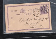 South  Australia  postal  card  1883  used