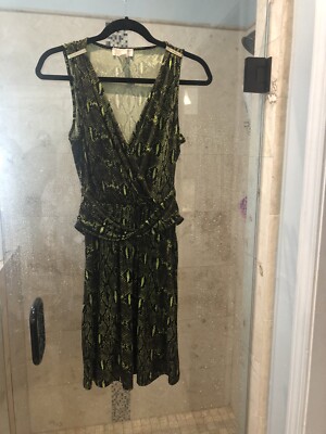 Michael Kors Green Black Gold Snake Print Dress Xs 2 | eBay Michael Kors Green Black Gold Snake Print Dress Xs 2 | eBay